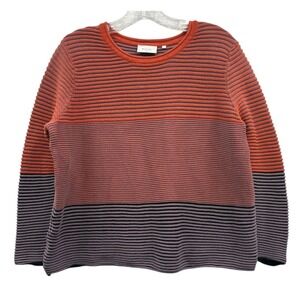 Foil Women's Ribbed Colorblock Sweater Striped Textured Cozy Minimalist M